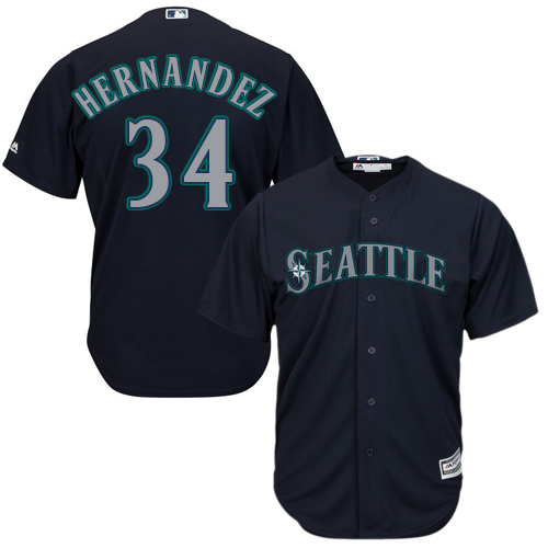 Mariners #34 Felix Hernandez Navy Blue Cool Base Stitched Youth MLB Jersey